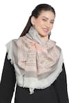 Shop_Shingora_Off White Striped Saharas Pattern Stole _at_Aza_Fashions