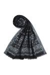 Buy_Shingora_Black Stripe Woven Pattern Kiyana Jacquard Wool Shawl _Online_at_Aza_Fashions