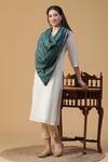 Buy_Shingora_Green Blossom Flora Woven Stole_at_Aza_Fashions