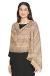 Shop_Shingora_Beige Woven Mahi Wool Shawl _at_Aza_Fashions