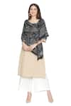 Shingora_Black Woven Geometric Pattern Shawl _Online_at_Aza_Fashions