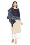 Shingora_Blue Daphne Woven Woolen Shawl _Online_at_Aza_Fashions