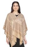 Shop_Shingora_Beige Woven Mirza Geometric Pattern Shawl _at_Aza_Fashions