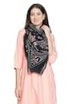 Shop_SHINGORA_Black Print Tara Abstract Stole _at_Aza_Fashions