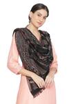 Shop_Shingora_Black Siya Wool Woven Stole _at_Aza_Fashions