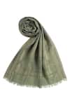 Buy_Shingora_Green Nagma Woven Frayed Edge Stole _Online_at_Aza_Fashions