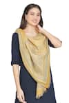 Shop_Shingora_Yellow Ozza Woven Paisley Pattern Stole _at_Aza_Fashions