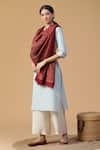 Buy_Shingora_Maroon Ozza Woolen Paisley Pattern Stole _at_Aza_Fashions