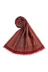 Buy_Shingora_Maroon Ozza Woolen Paisley Pattern Stole _Online_at_Aza_Fashions