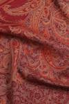 Shop_Shingora_Maroon Ozza Woolen Paisley Pattern Stole _Online_at_Aza_Fashions