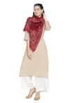 SHINGORA_Maroon Qiraat Wool Woven Design Stole _Online_at_Aza_Fashions