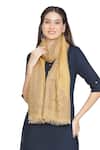 Shop_SHINGORA_Yellow Rafat Woven Wool Stole _at_Aza_Fashions