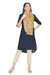 SHINGORA_Yellow Rafat Woven Wool Stole _Online_at_Aza_Fashions