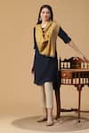 Buy_Shingora_Yellow Saafia Wool Woven Stole _at_Aza_Fashions