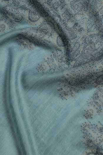 Shop_Shingora_Blue Saafia Wool Metallic Stole _Online_at_Aza_Fashions