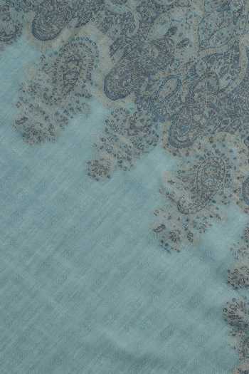 Shingora_Blue Saafia Wool Metallic Stole _at_Aza_Fashions