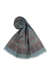 Buy_SHINGORA_Blue Sarah Paisley Pattern Wool Stole _Online_at_Aza_Fashions