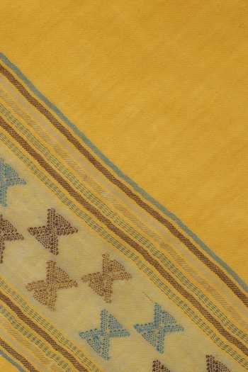 Shingora_Yellow Ibadat Geometric Woven Wool Shawl _at_Aza_Fashions