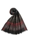 Buy_Shingora_Black Geometric Stripe Woven Pattern Zoya Wool Shawl _Online_at_Aza_Fashions