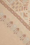SHINGORA_Beige Geometric Printed And Chevron Woven Pattern Bordered Shawl _at_Aza_Fashions