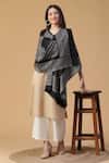 Buy_Shingora_Black Vintage Woven Pattern Jacquard Wool Shawl _at_Aza_Fashions