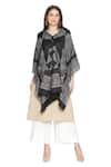 Shingora_Black Vintage Woven Pattern Jacquard Wool Shawl _Online_at_Aza_Fashions