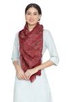 Shop_Shingora_Maroon Paisley Paradise Yazira Woven Stole _at_Aza_Fashions