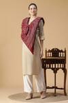 Buy_Shingora_Maroon Tribal Flora Tahani Woven Stole _at_Aza_Fashions