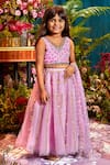 Buy_Papa Don't Preach_Purple Tulle Embroidery Sequin Charolette Lehenga Set _at_Aza_Fashions