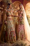 Shop_Papa Don't Preach_Pink Raw Silk Embroidery Crystal Alice Royal Carriage Bridal Lehenga Set _Online_at_Aza_Fashions