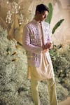 Buy Papa Don't Preach Purple Silk Embroidery, Metallic Thread Beau Embellished Jacket And Kurta Set at Aza Fashions Buy_Papa Don't Preach_Purple Silk Embroidery, Metallic Thread Beau Embellished Jacket And Kurta Set _at_Aza_Fashions