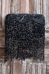 FEZA BAGS_Black Embellished Cutdana Clutch _at_Aza_Fashions