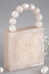 Buy_FEZA BAGS_White Plain Marble Effect Clutch _at_Aza_Fashions