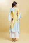 Shop_Samyukta Singhania_Yellow Polyester Gota Patti Round Neck Retro Blossom Print Kurta With Palazzo_at_Aza_Fashions