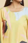 Buy_Samyukta Singhania_Yellow Polyester Gota Patti Round Neck Retro Blossom Print Kurta With Palazzo_Online_at_Aza_Fashions