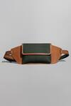 Buy_Swarang Designs_Green Crossover Colorblock Fanny Pack_at_Aza_Fashions