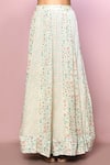 Naintara Bajaj_Off White Silk Printed Floral Stripe Asymmetric Lehenga And Blouse Set_Online_at_Aza_Fashions