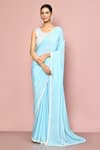 Buy_Nazaakat by Samara Singh_Sky Blue Silk Embroidered Sequin Saree With Running Blouse_at_Aza_Fashions