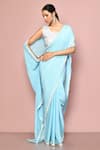 Buy_Nazaakat by Samara Singh_Sky Blue Silk Embroidered Sequin Saree With Running Blouse_Online_at_Aza_Fashions