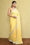 Buy_Nazaakat by Samara Singh_Yellow Georgette Embroidered Sequin Saree With Running Blouse_Online_at_Aza_Fashions