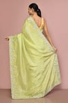 Shop_Nazaakat by Samara Singh_Green Silk Embroidered Floral Border Saree With Running Blouse_at_Aza_Fashions