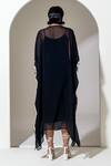 Shop_KUSMI_Black Organza Embroidered Round Kaftan With Slip _at_Aza_Fashions