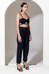 Shop_KUSMI_Black 100% Handwoven Cotton Embroidered Sequin And Bead Hem Pant _Online_at_Aza_Fashions