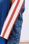 Shop_Kharakapas_Blue Cotton Herringbone Shawl Collar Cyan Quilted Jacket _Online_at_Aza_Fashions
