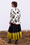 Shop_Kharakapas_Off White Cotton Mul Lino Print Jacket _at_Aza_Fashions