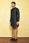 Buy_Arihant Rai Sinha_Multi Color Jacquard Asymmetric Long Sleeve Kurta _Online_at_Aza_Fashions