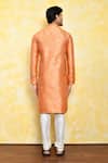 Shop_Arihant Rai Sinha_Orange Jacquard Asymmetric Kurta_at_Aza_Fashions