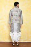 Shop_Arihant Rai Sinha_Grey Kurta Georgette Embroidered Motif Bundi Dhoti Pant Set _at_Aza_Fashions