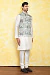 Buy_Arihant Rai Sinha_Multi Color Kurta Georgette Embroidered Motif Bundi Set 