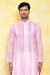 Buy_Arihant Rai Sinha_Pink Kurta Georgette Embroidered Mirror And Dhoti Pant Set _Online_at_Aza_Fashions